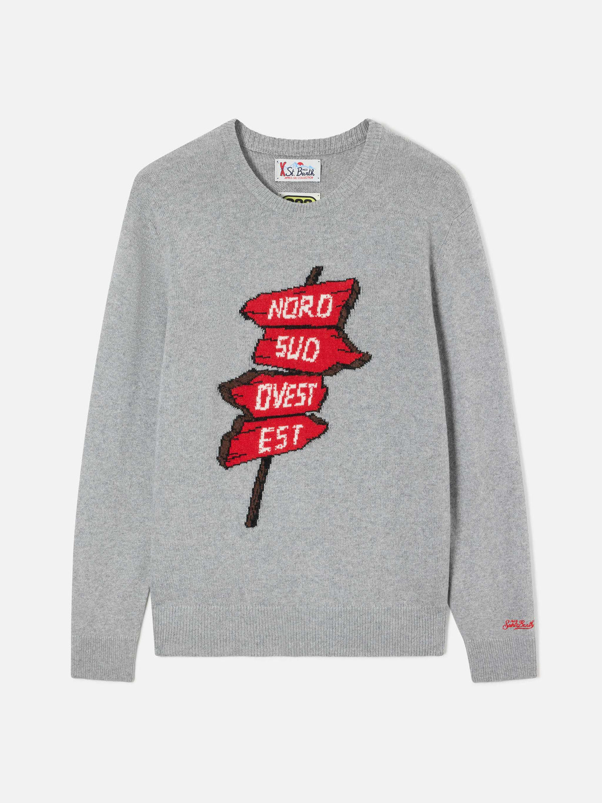 Jersey de punto con cuello redondo Grey Heron con intarsia Nord Sud Ovest Est | Special edition 