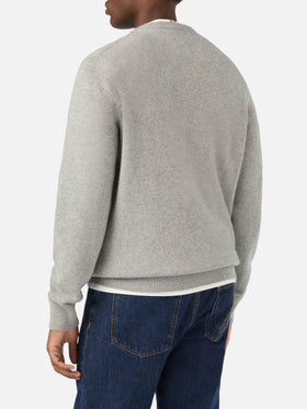 Pull col rond Grey Heron en maille avec intarsia Nord Sud Ovest Est | Special edition 