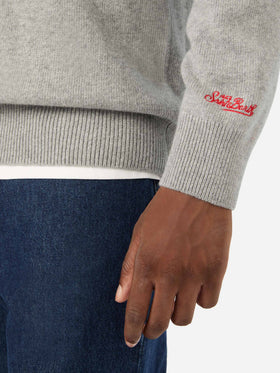 Pull col rond Grey Heron en maille avec intarsia Nord Sud Ovest Est | Special edition 