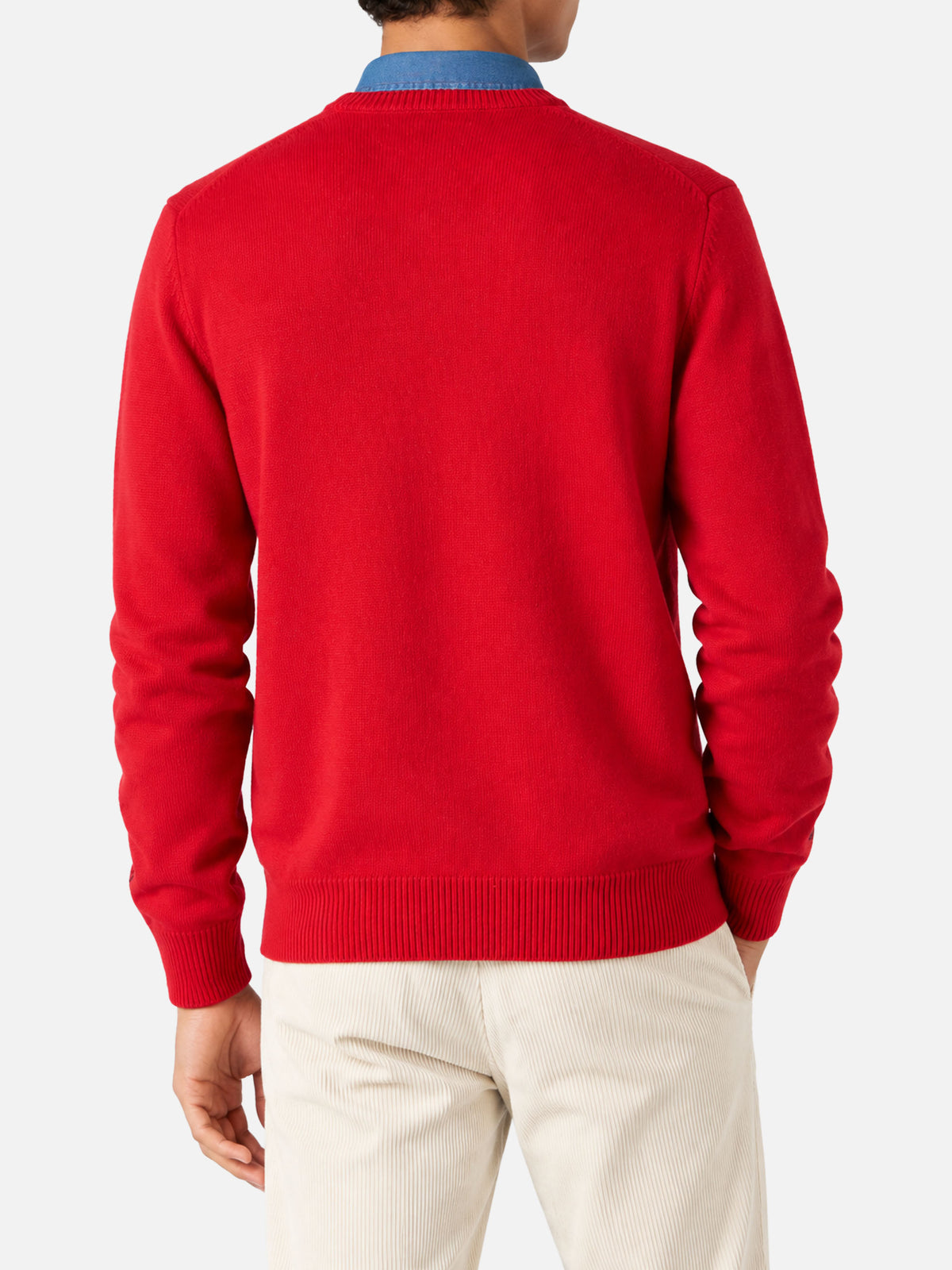 Red Heron sweater with Snoopy Merry jacquard | Special edition