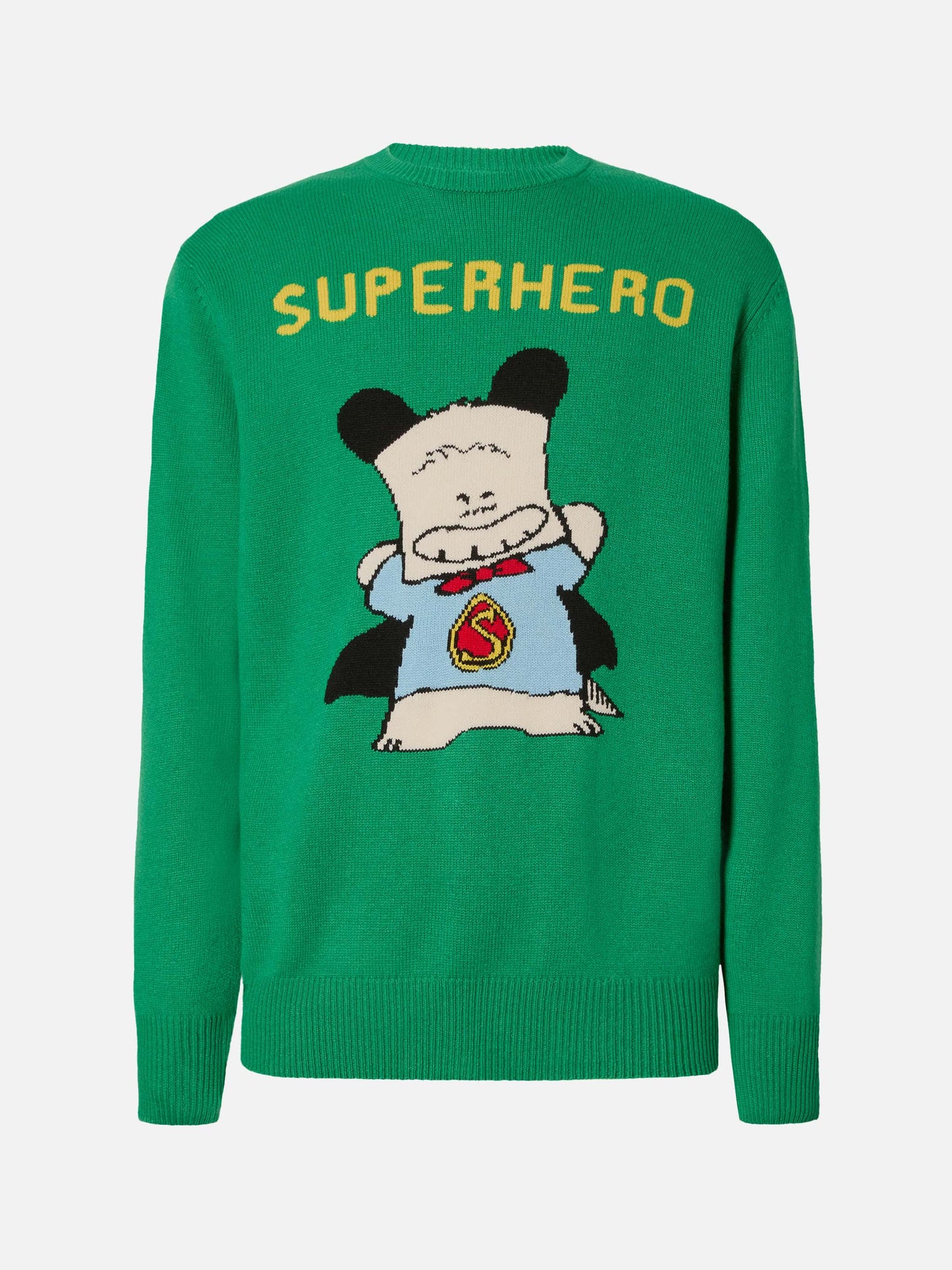 Heron sweater in green with Hello Spank jacquard | HELLO SPANK SPECIAL EDITION