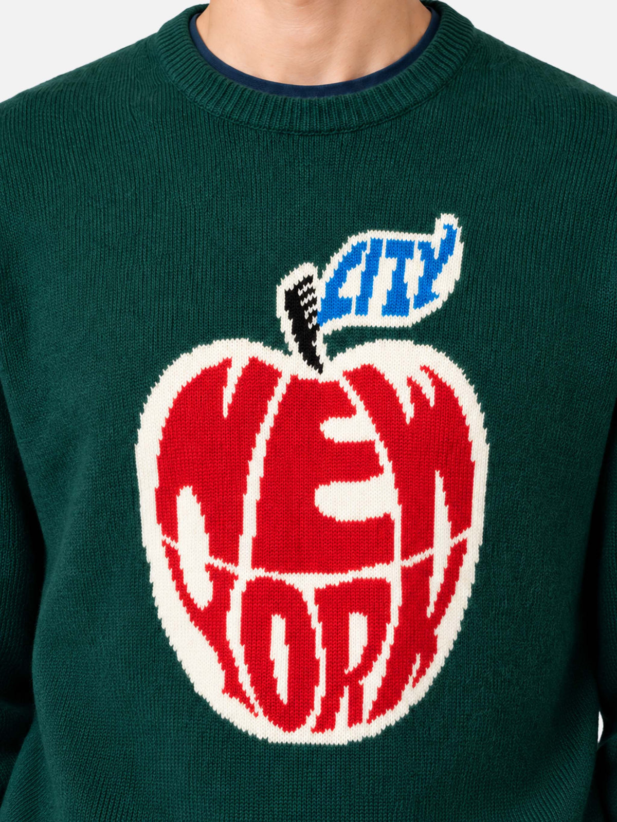 Rundhalspullover Heron mit New York Apple-Jacquard 