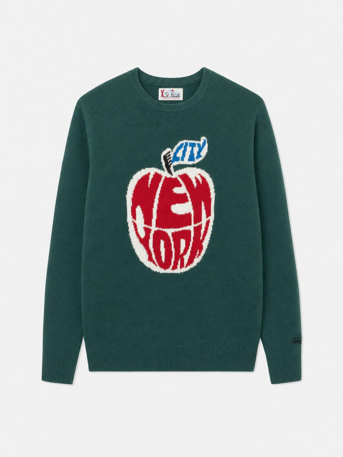 Rundhalspullover Heron mit New York Apple-Jacquard 