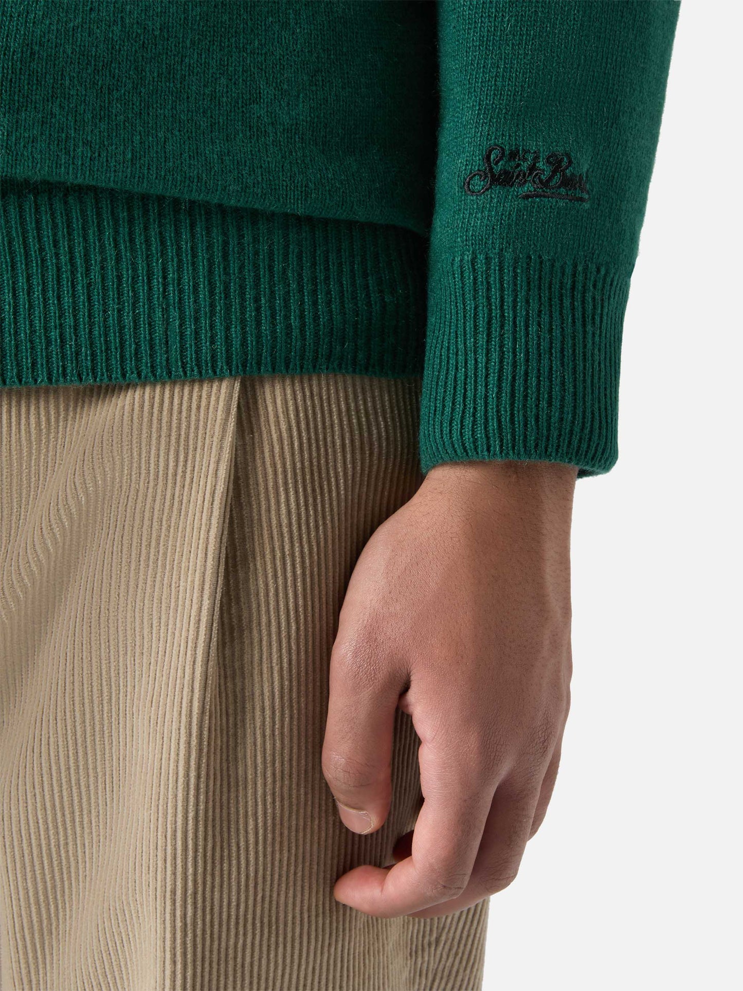 Girocollo Heron verde con jacquard Money Maker