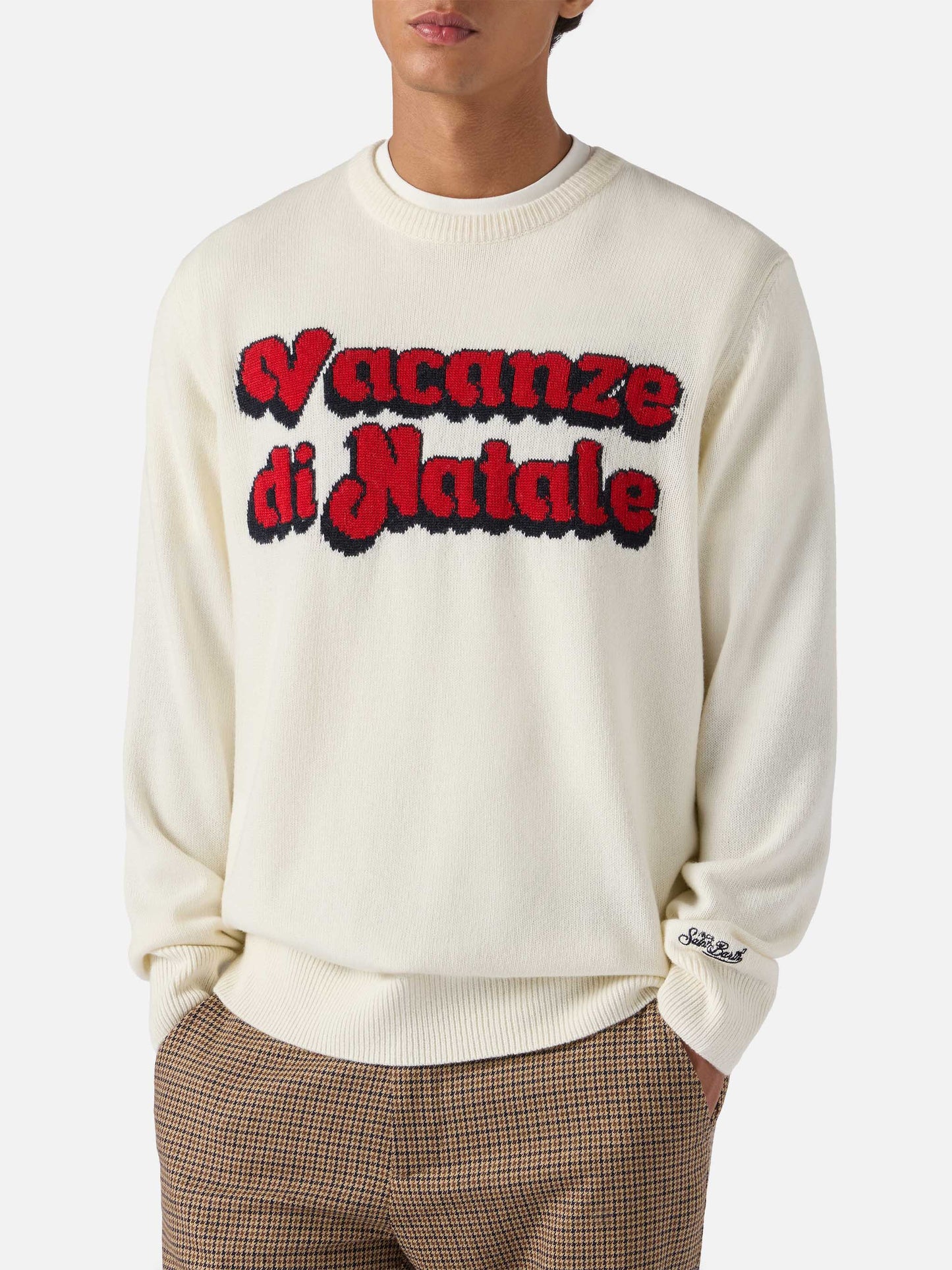 Girocollo Heron bianco con jacquard Vacanze di Natale | VACANZE DI NATALE SPECIAL EDITION