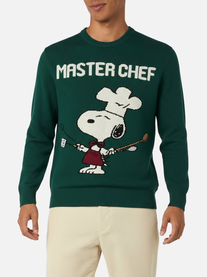 Maglione da uomo verde Heron con Snoopy chef | SNOOPY PEANUTS SPECIAL EDITION