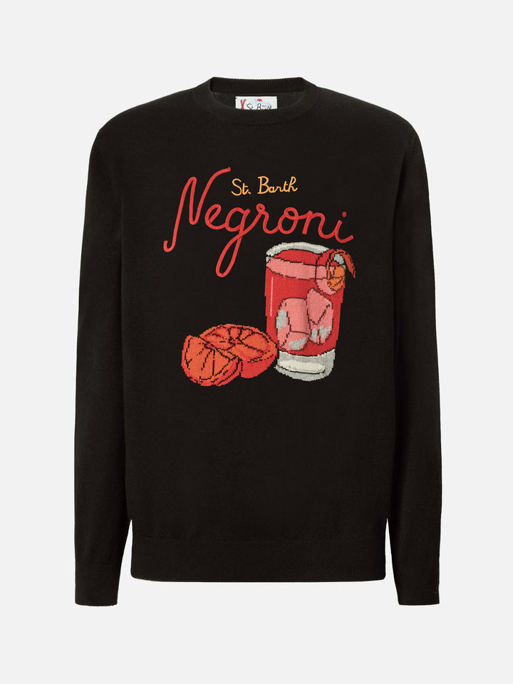 Maglione in misto cashmere Heron con ricamo St. Barth Negroni