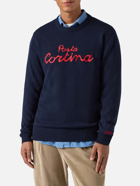 Maglione Heron in misto cashmere con ricamo Poste Cortina