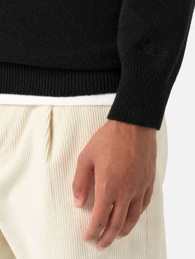 Black Heron crewneck sweater with Super G embroidery