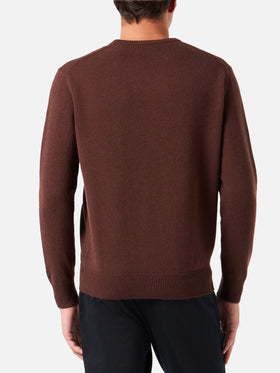 Man crewneck sweater with Sei Come la mia Moto embroidery