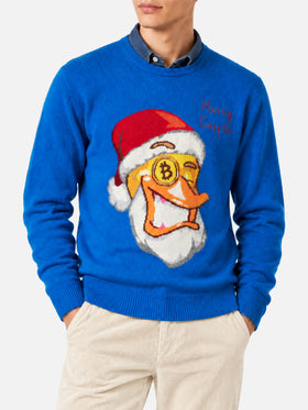 Maglia Heron blu con jacquard Crypto Ducky | Special Edition