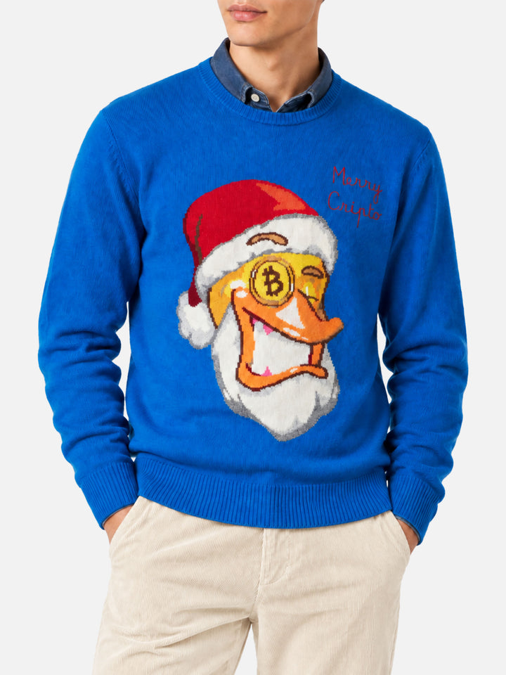 Crewneck sweater Heron with Crypto Ducky jacquard | CRYPTO PUPPETS SPECIAL EDITION