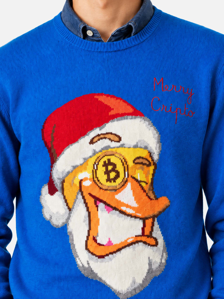 Crewneck sweater Heron with Crypto Ducky jacquard | CRYPTO PUPPETS SPECIAL EDITION