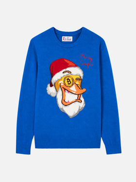 Maglia Heron blu con jacquard Crypto Ducky | Special Edition