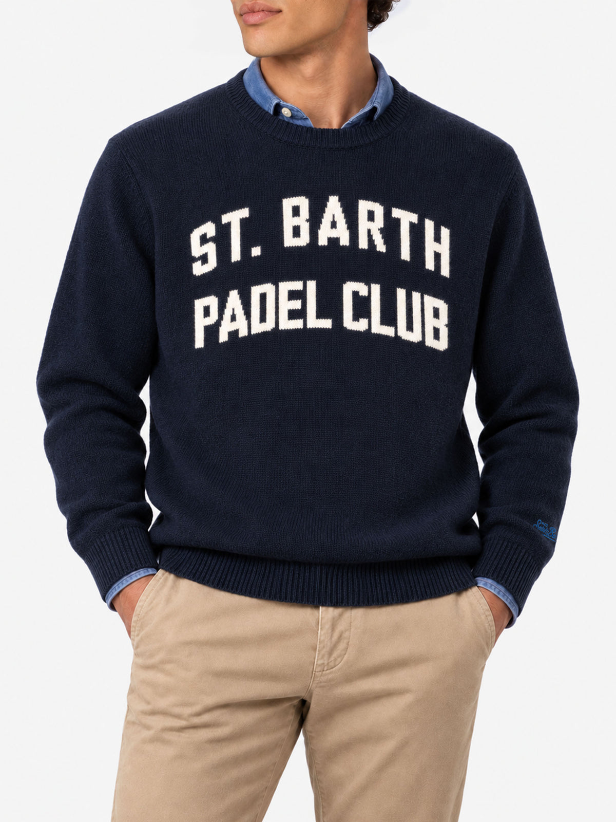 Rundhalspullover Heron mit St. Barth Padel Club-Jacquard 