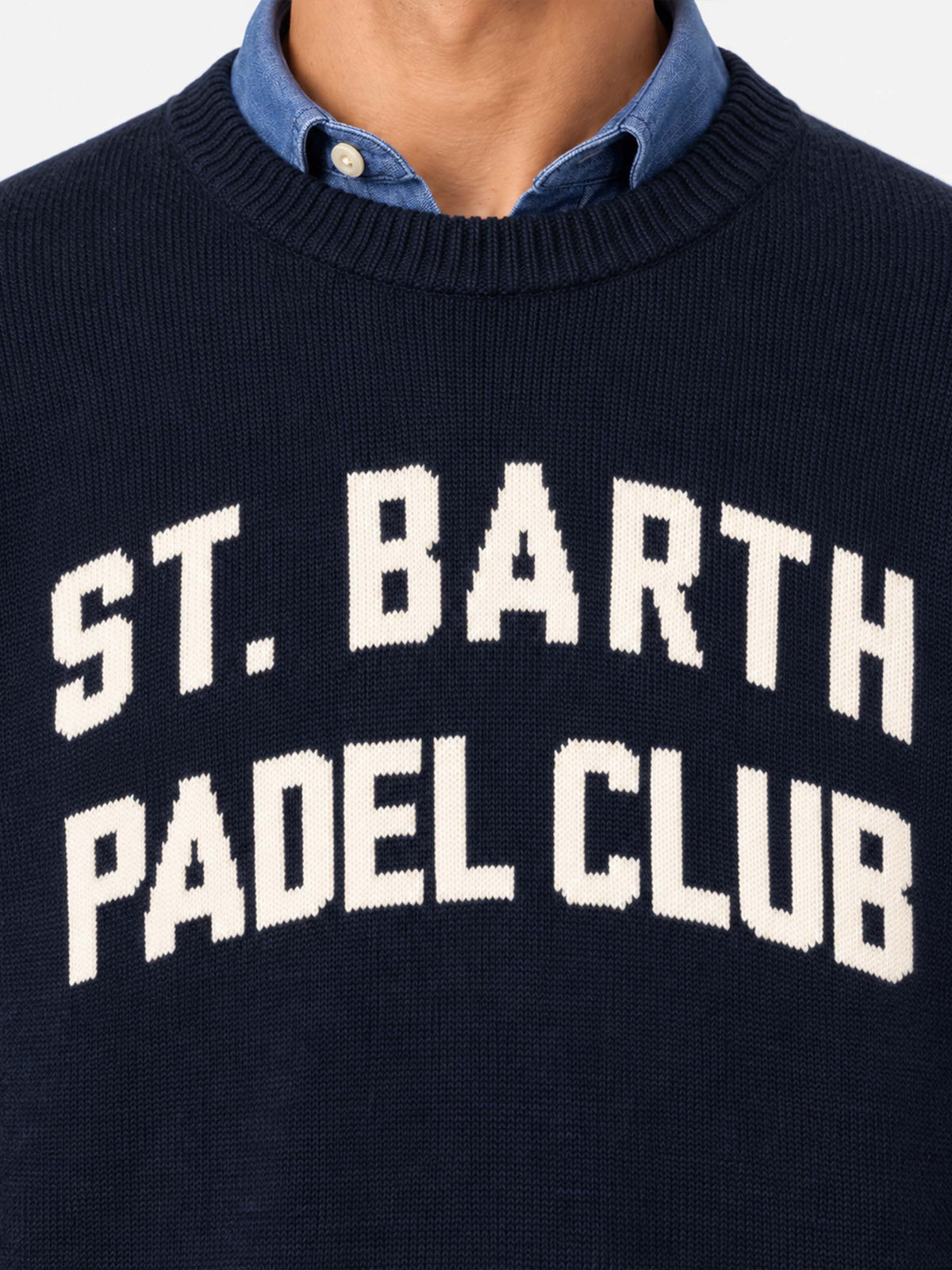 Rundhalspullover Heron mit St. Barth Padel Club-Jacquard 