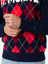 Man argyle sweater Heron with St. Moritz jacquard