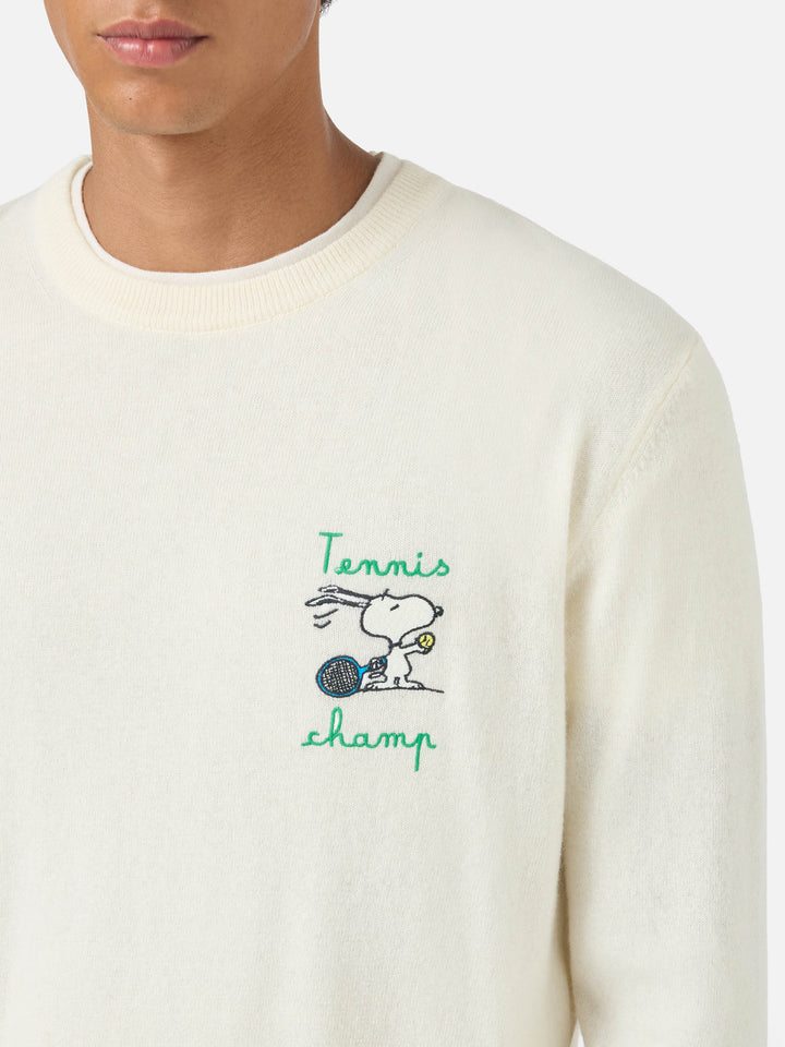 Maglione girocollo Heron con ricamo Snoopy tennis champ | SNOOPY PEANUTS SPECIAL EDITION
