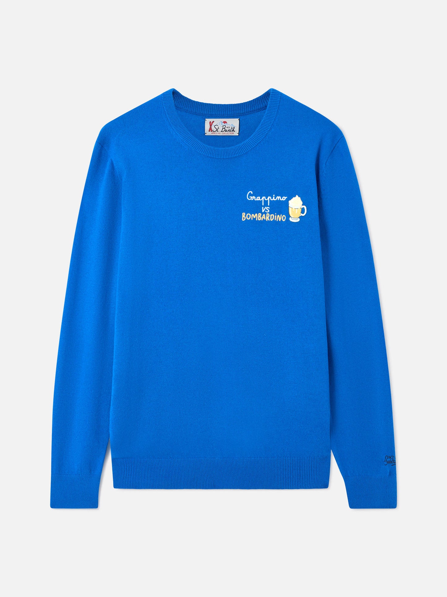 Maglione girocollo Heron con ricamo Grappino vs Bombardino