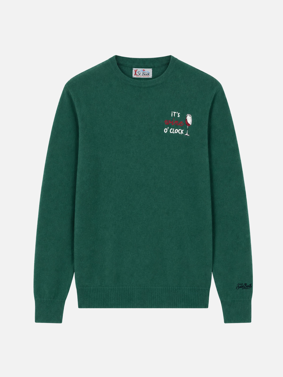 Maglione girocollo Heron con ricamo it's Wine o'clock