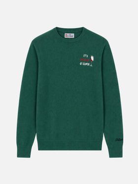 Maglione girocollo Heron con ricamo it's Wine o'clock