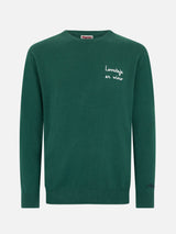 Man green sweater Heron Light with Levateje er vino embroidery| VACANZE DI NATALE SPECIAL EDITION