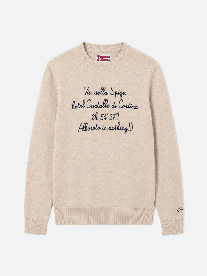 Sudadera con cuello redondo Heron Light con bordado Via della Spiga... | VACANZE DI NATALE SPECIAL EDITION 