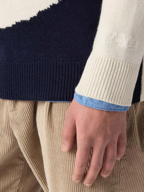 Maglione girocollo Heron con cartolina St.Moritz jacquard