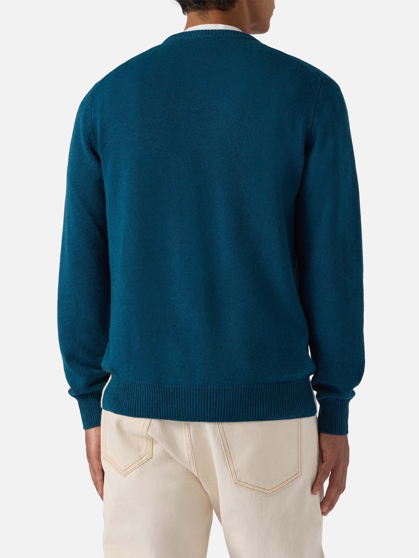 Maglione Heron verde ottanio con jacquard cartolina Après Ski