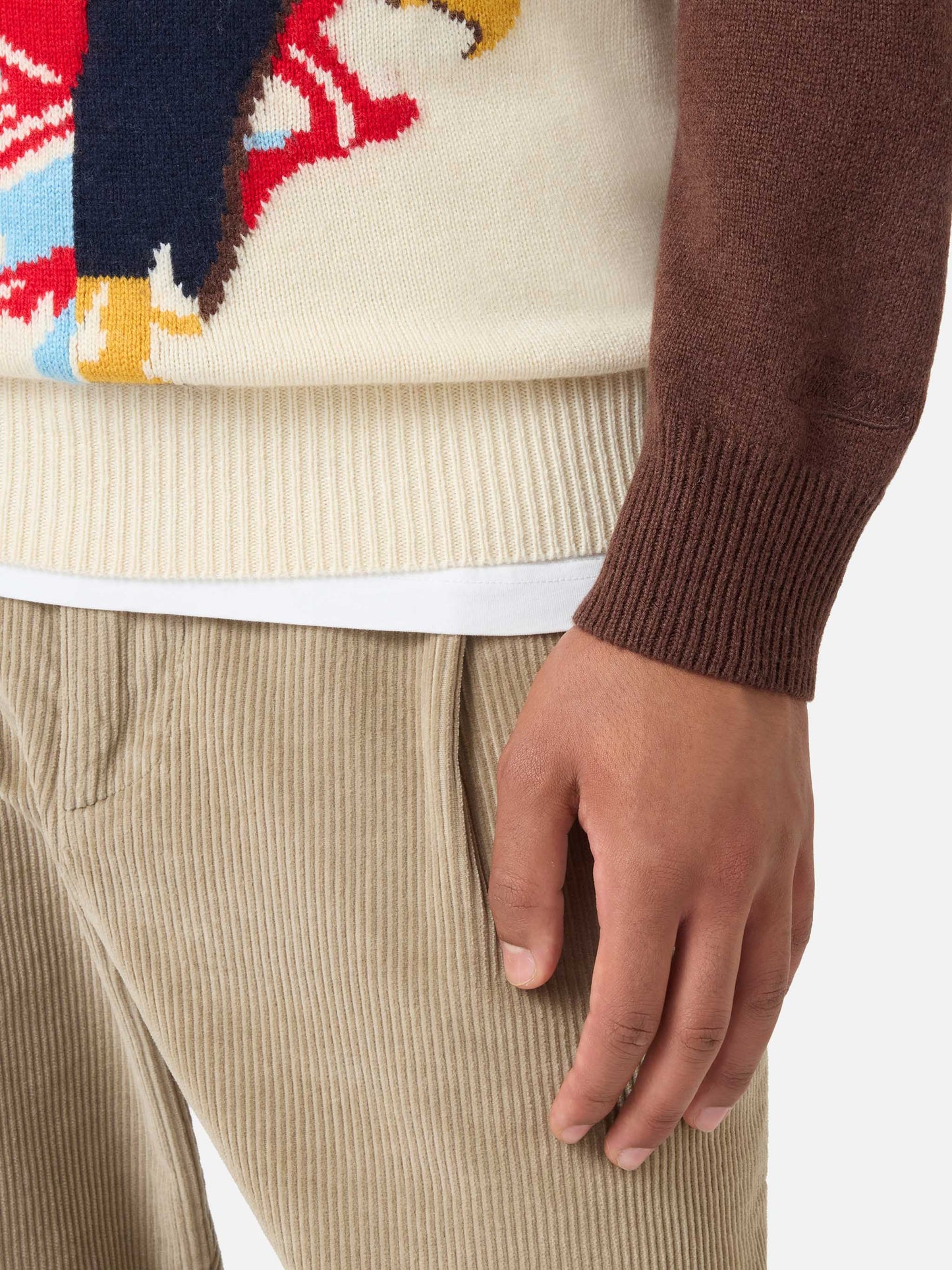 Maglione girocollo con jacquard Cortina postcard