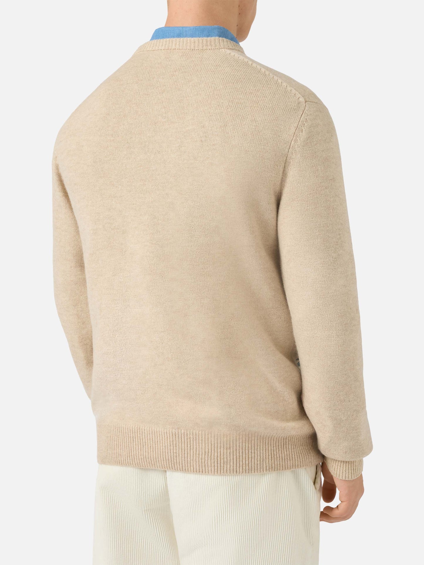 Heron sweater with Courma postcard jacquard