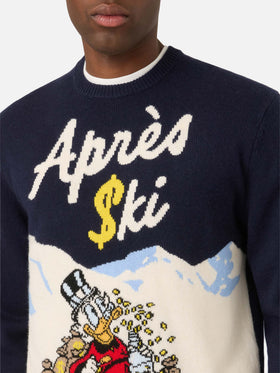 Pull col rond en maille Heron Navy blue avec intarsia Scrooge McDuck | Special edition 