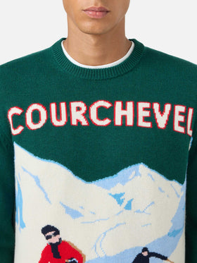 Pull ras-du-cou Heron avec jacquard carte postale Courchevel 