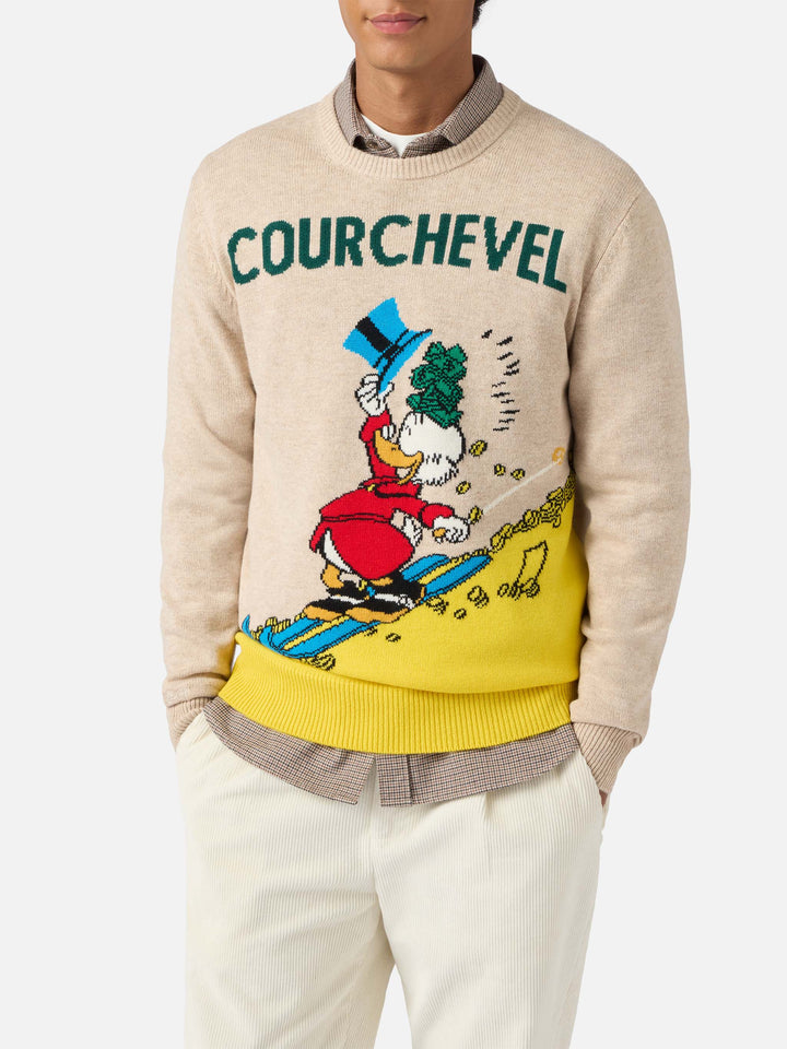 Heron sweater in beige with Uncle Scrooge Courchevel jacquard