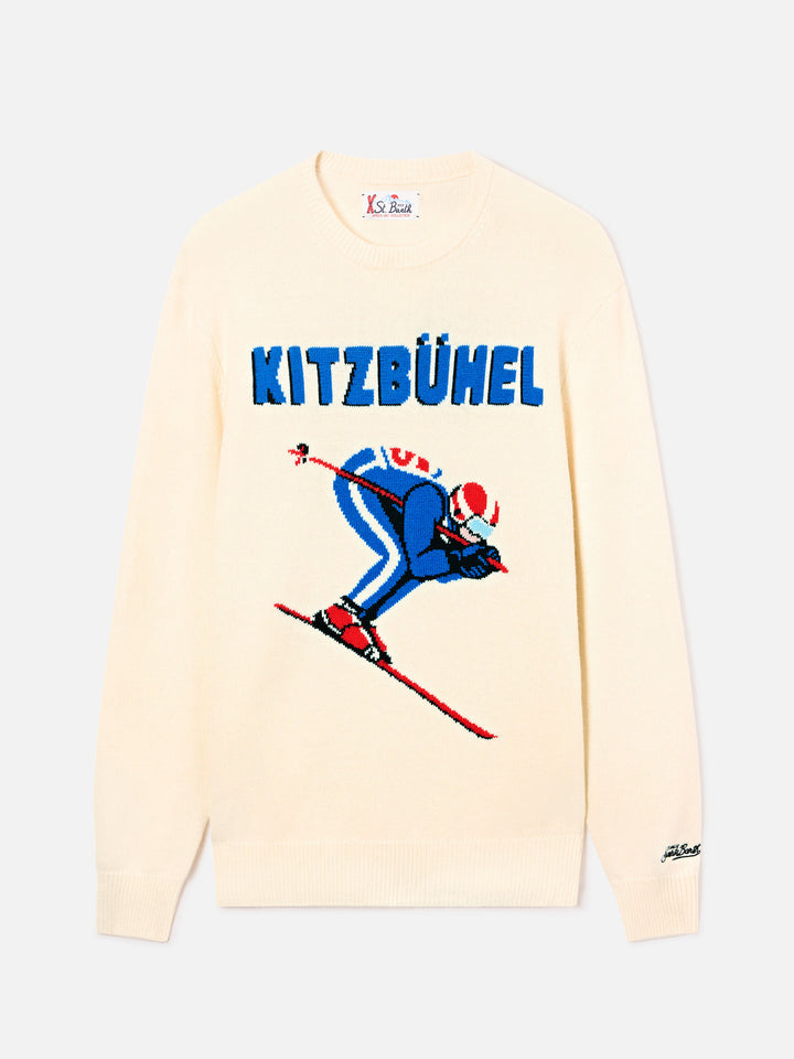 Jersey de punto con cuello redondo Grey Heron con intarsia Kitzbühel 