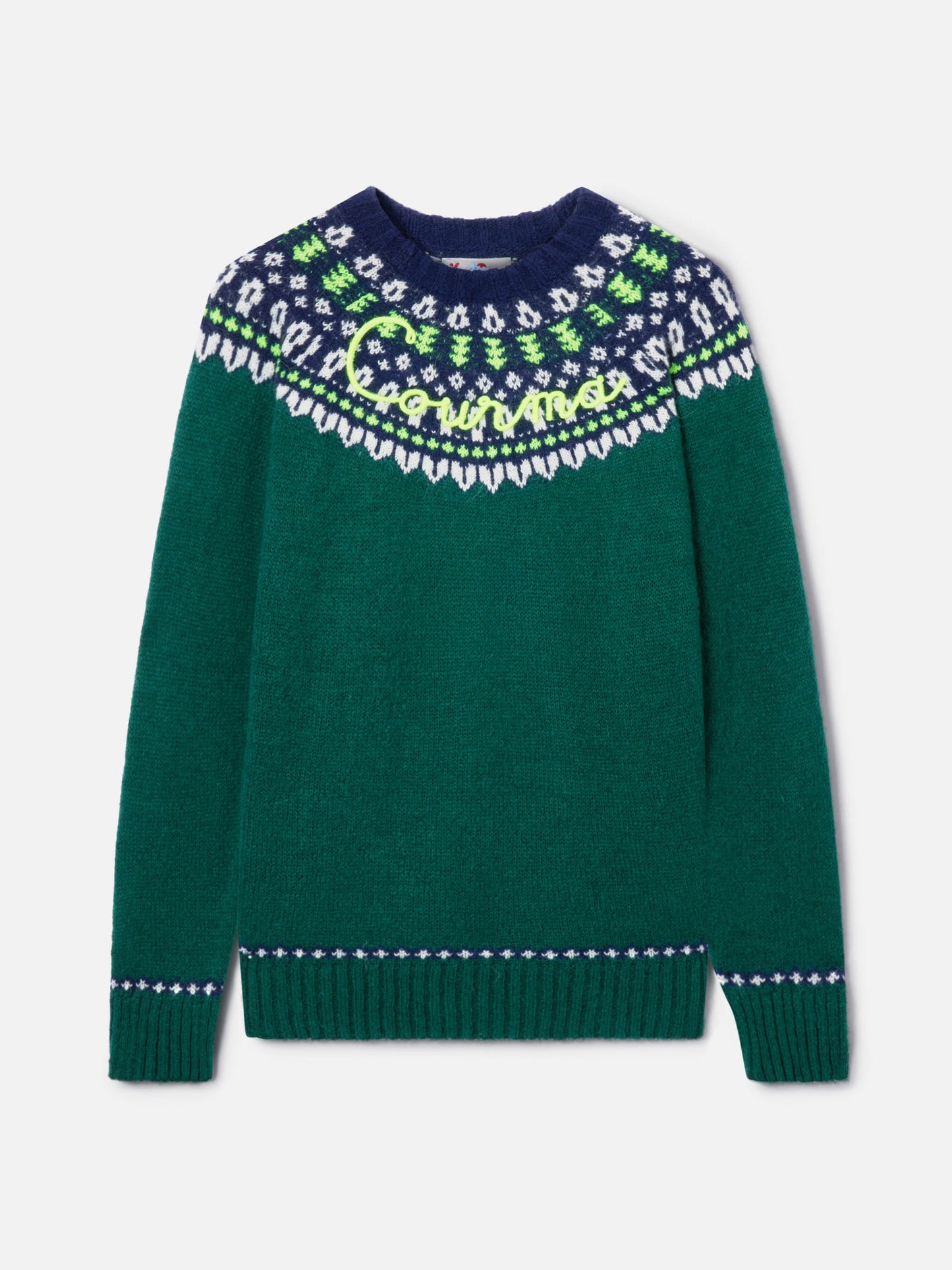 Alpaca sweater Heron Nordic Soft with fair isle jacquard and Courma embroidery