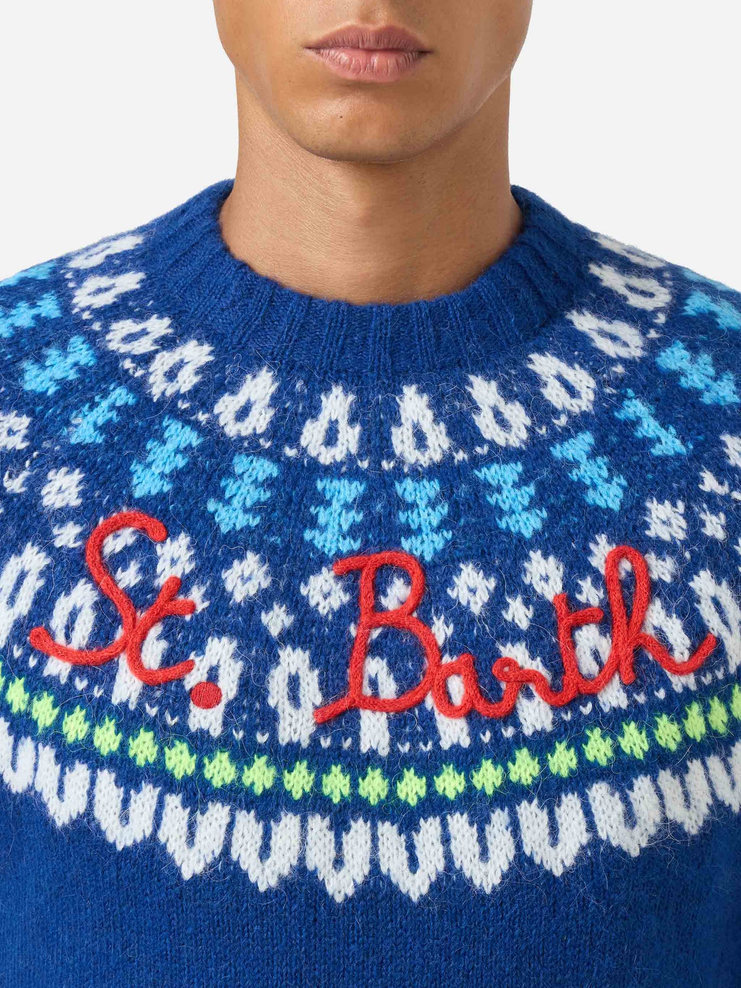 Pull ras-du-cou Heron avec jacquard Fair Isle 