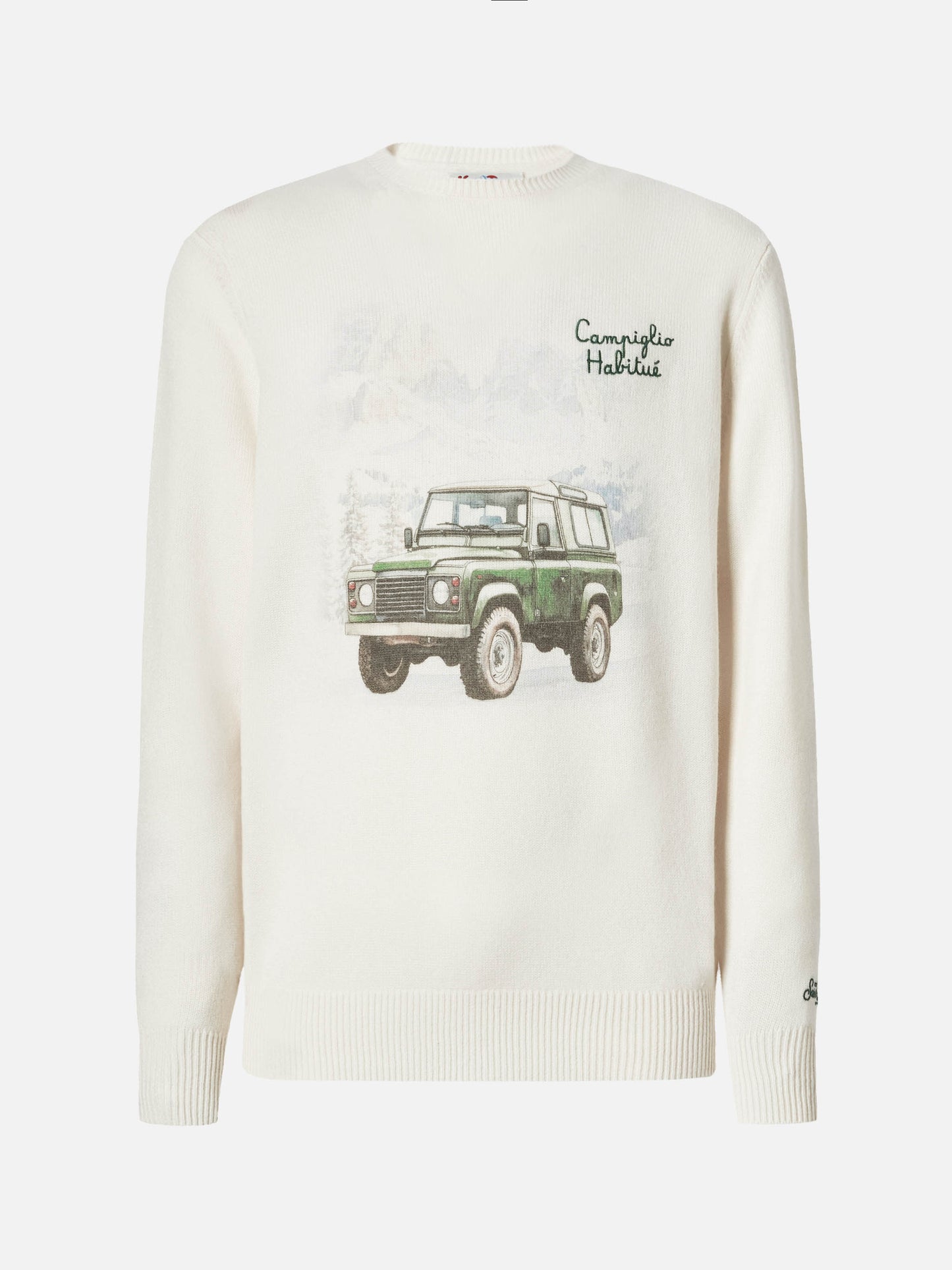 Heron Print sweater with Campiglio Road print