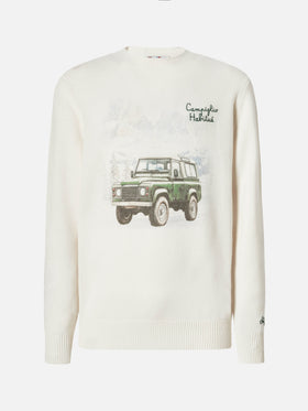 Heron Print sweater with Campiglio Road print