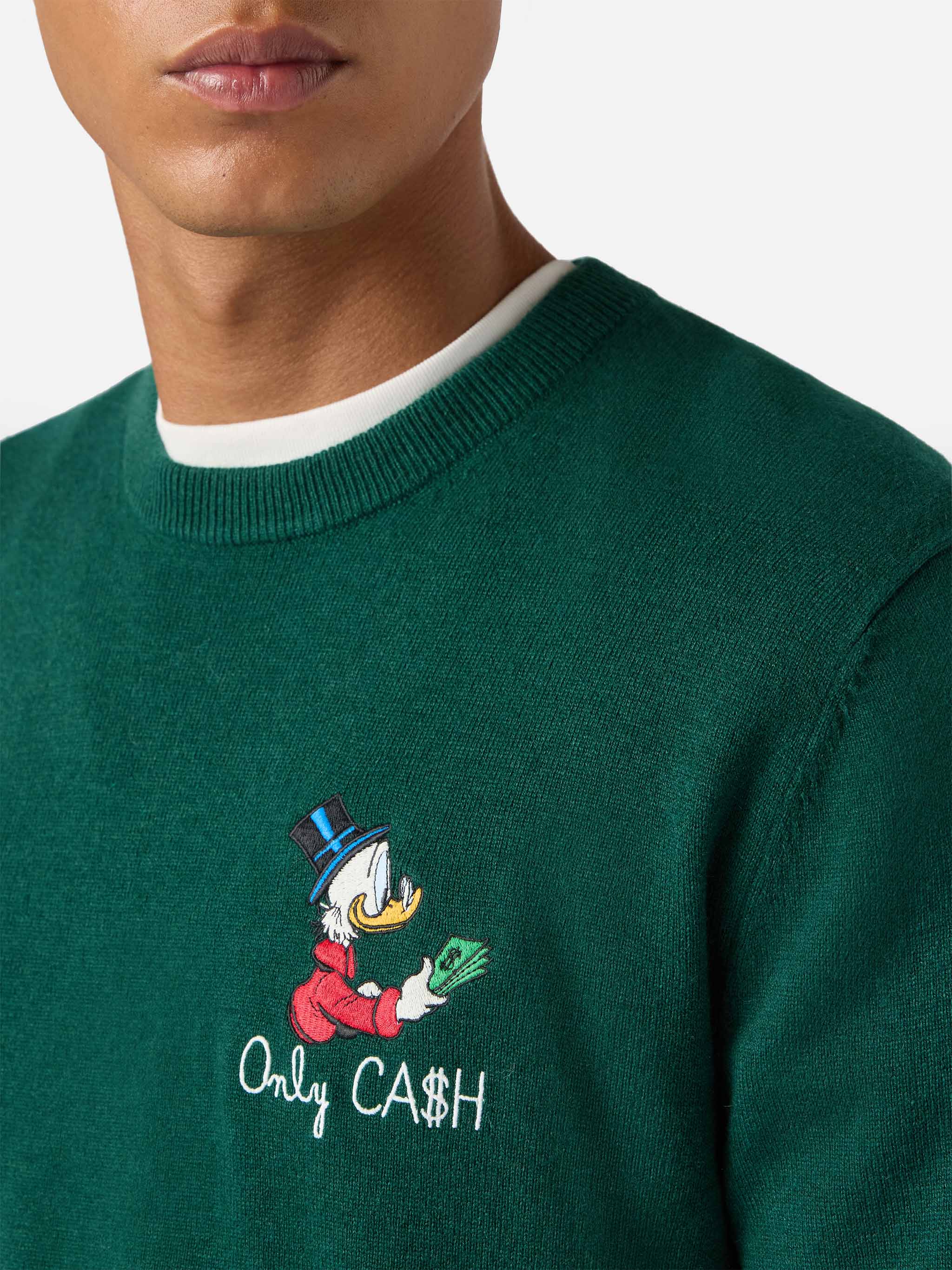 Crewneck sweater Heron Light with Uncle Scrooge embroidery |DISNEY SPE ...
