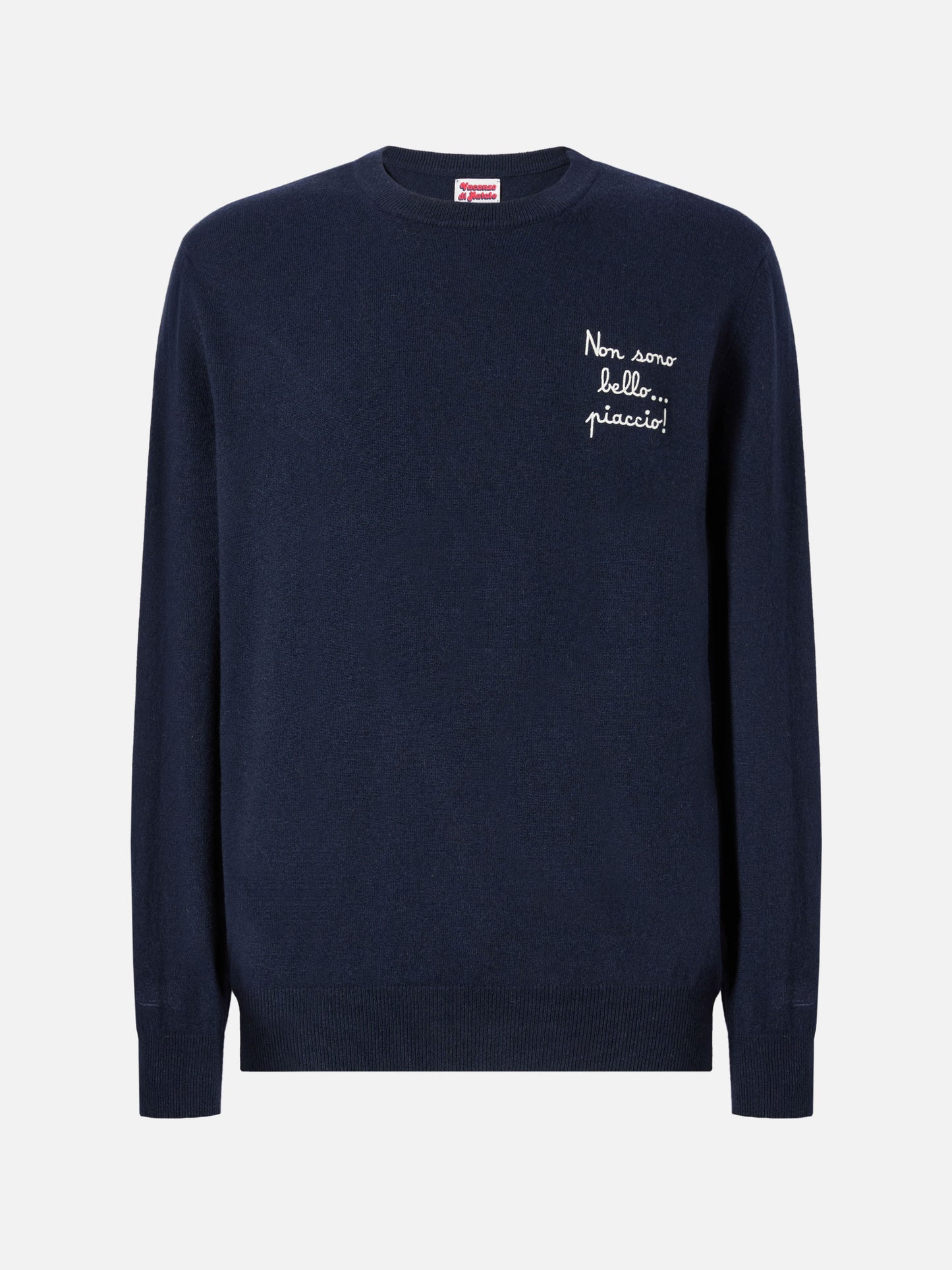 Crewneck sweater Heron Light with Non sono bello, piaccio! embroidery | VACANZE DI NATALE SPECIAL EDITION