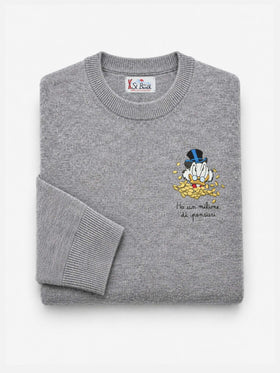 Maglione a girocollo Heron Light con ricamo zio Paperone | DISNEY SPECIAL EDITION