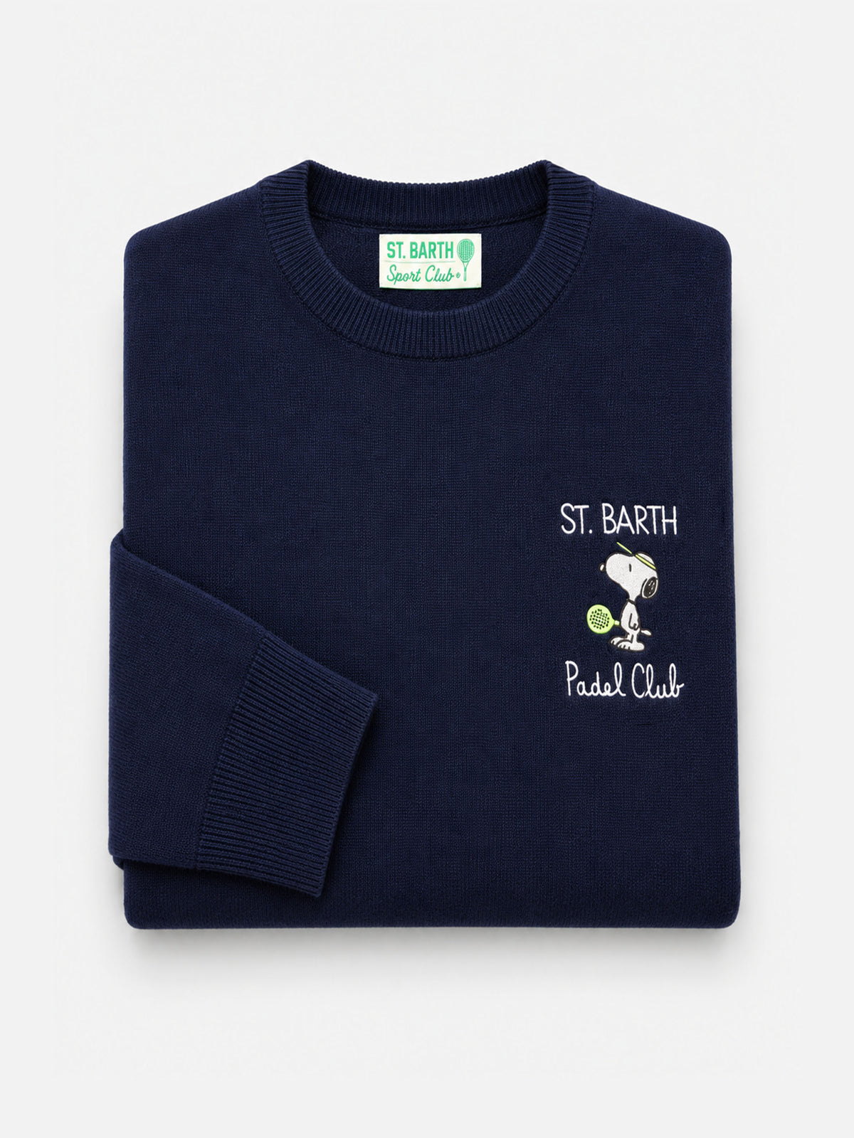 Maglione Heron Light blu navy con ricamo a cuore Snoopy padel club | Special Edition