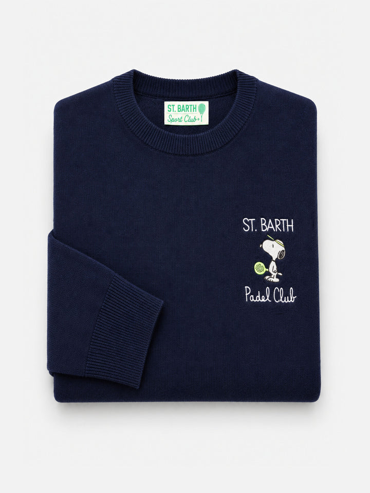 Rundhalspullover Heron Light mit Snoopy-Padel-Club-Stickerei | PEANUTS SPECIAL EDITION 