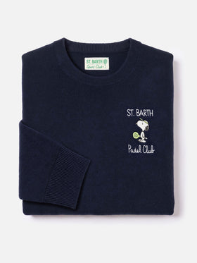 Pull col rond Heron Light avec broderie Snoopy padel club | PEANUTS SPECIAL EDITION 