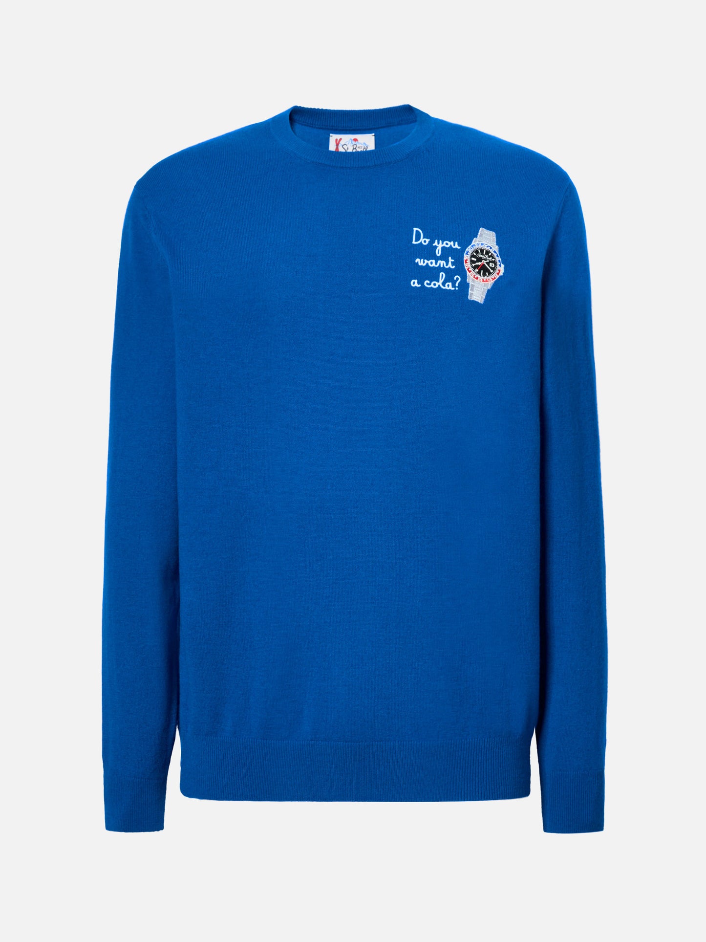 Maglione a girocollo Heron Light con ricamo Do you want a cola?