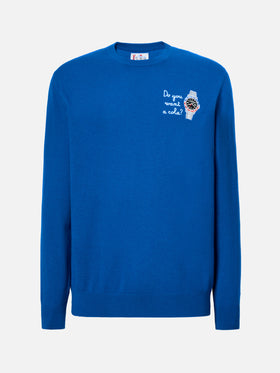 Maglione a girocollo Heron Light con ricamo Do you want a cola?