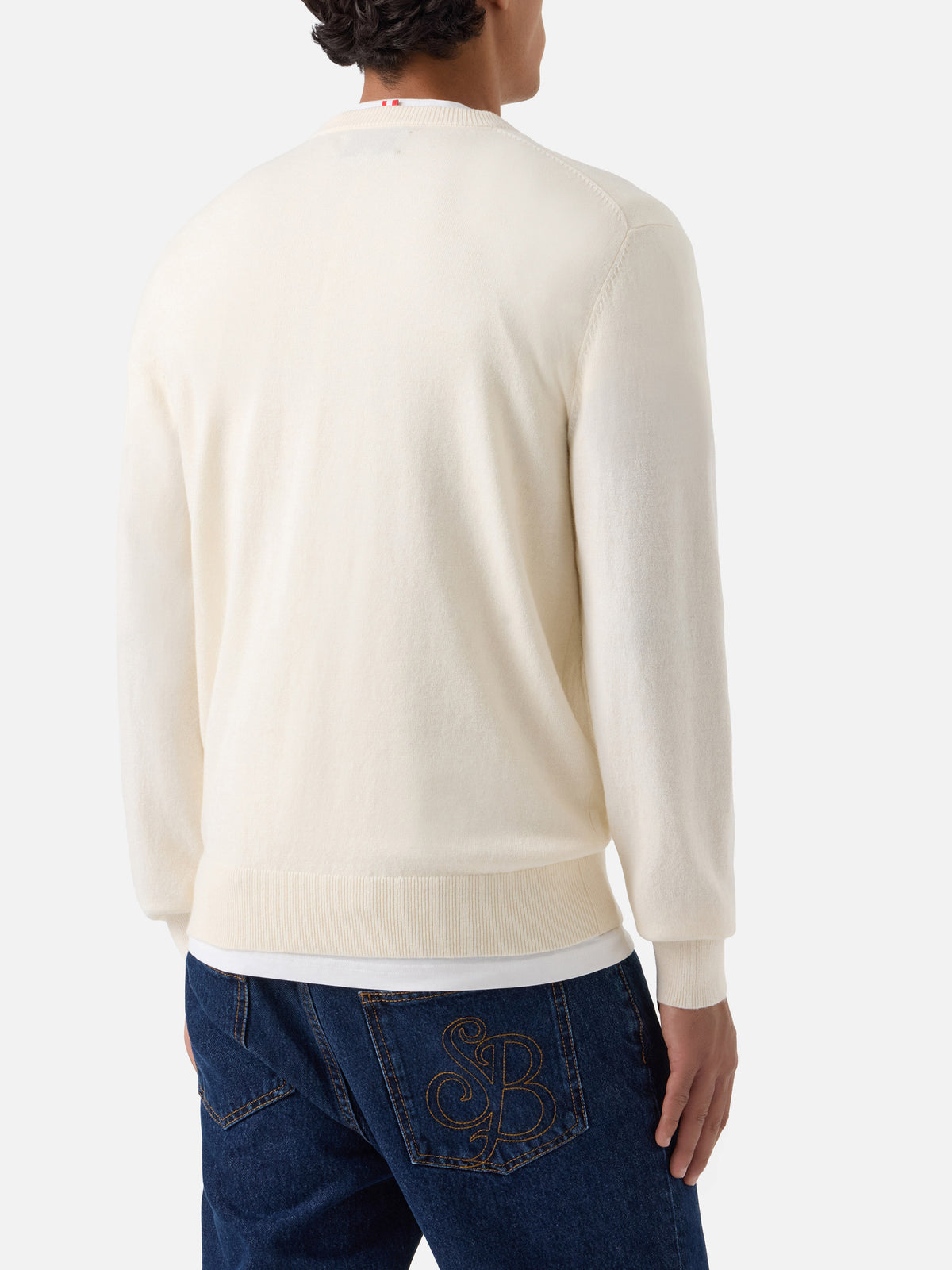 Off white Heron Light wool and cashmere blend crewneck with Scrooge McDuck embroidery | Special edition