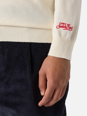 Crewneck sweater Heron Light with Anche questo Natale se lo semo levato dalle palle! embroidery | VACANZE DI NATALE SPECIAL EDITION