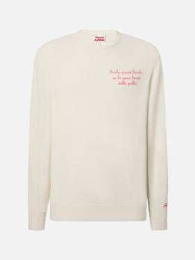 Crewneck sweater Heron Light with Anche questo Natale se lo semo levato dalle palle! embroidery | VACANZE DI NATALE SPECIAL EDITION